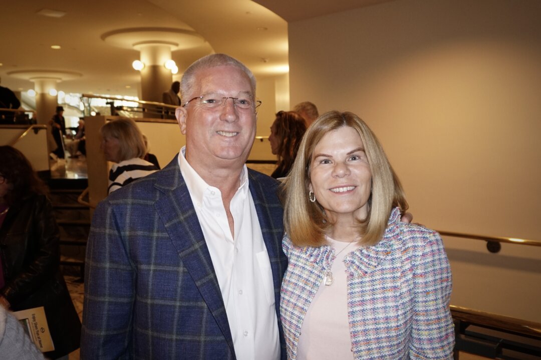 On the afternoon of Feb. 3, 2026, retired business owner Steve Voellinger and his wife, Olga, enjoyed a Shen Yun performance at the Dreyfoos Hall of the Kravis Center for the Performing Arts in West Palm Beach. (Weiyong Zhu /The Epoch Times)