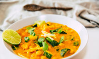 Vegetarian Chickpea, Coconut, and Herb Anti-Inflammatory Yellow Curry in Under 30 Minutes 