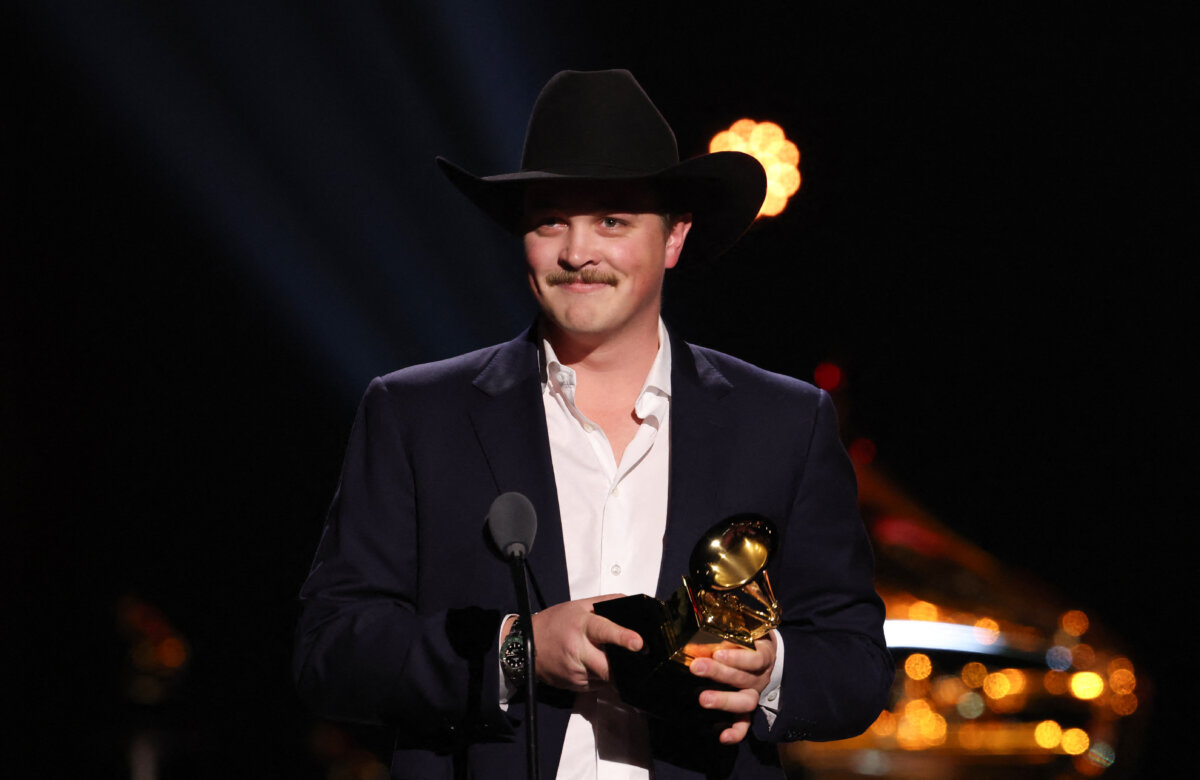 Country singer-songwriter Zach Top accepts the Best Traditional Country Album award for "Ain't in It for My Health" during the 68th Annual Grammy Awards Premiere Ceremony in Los Angeles on Feb. 1, 2026. (Valerie Macon /Getty Images)