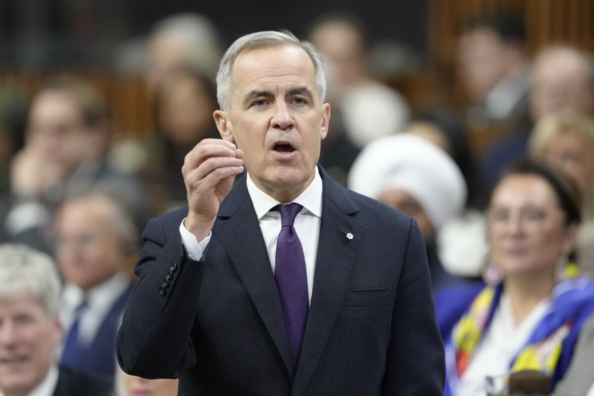 Prime Minister Mark Carney rises during question period on Parliament Hill in Ottawa, on Feb. 10, 2026. (The Canadian Press/Adrian Wyld)