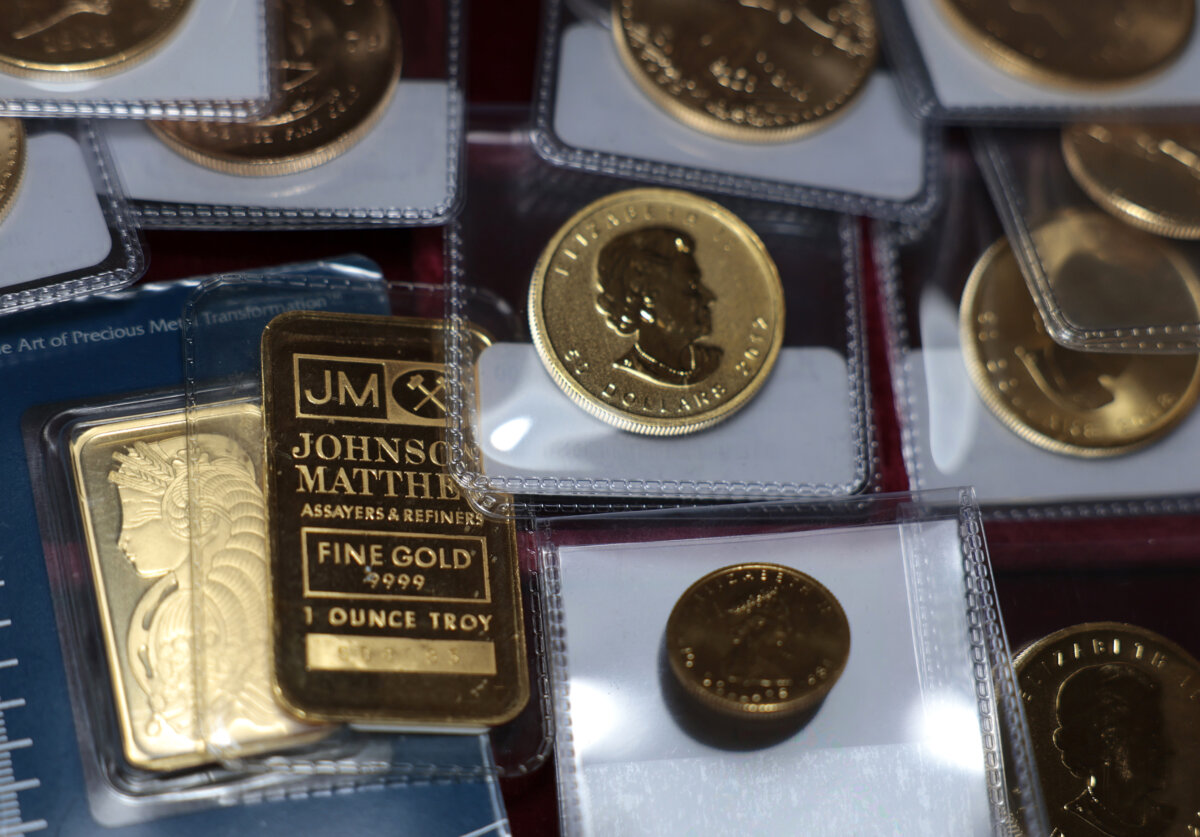 Gold coins are displayed at Witter Coins in San Francisco on Oct. 7, 2025. (Photo Illustration by Justin Sullivan/Getty Images)