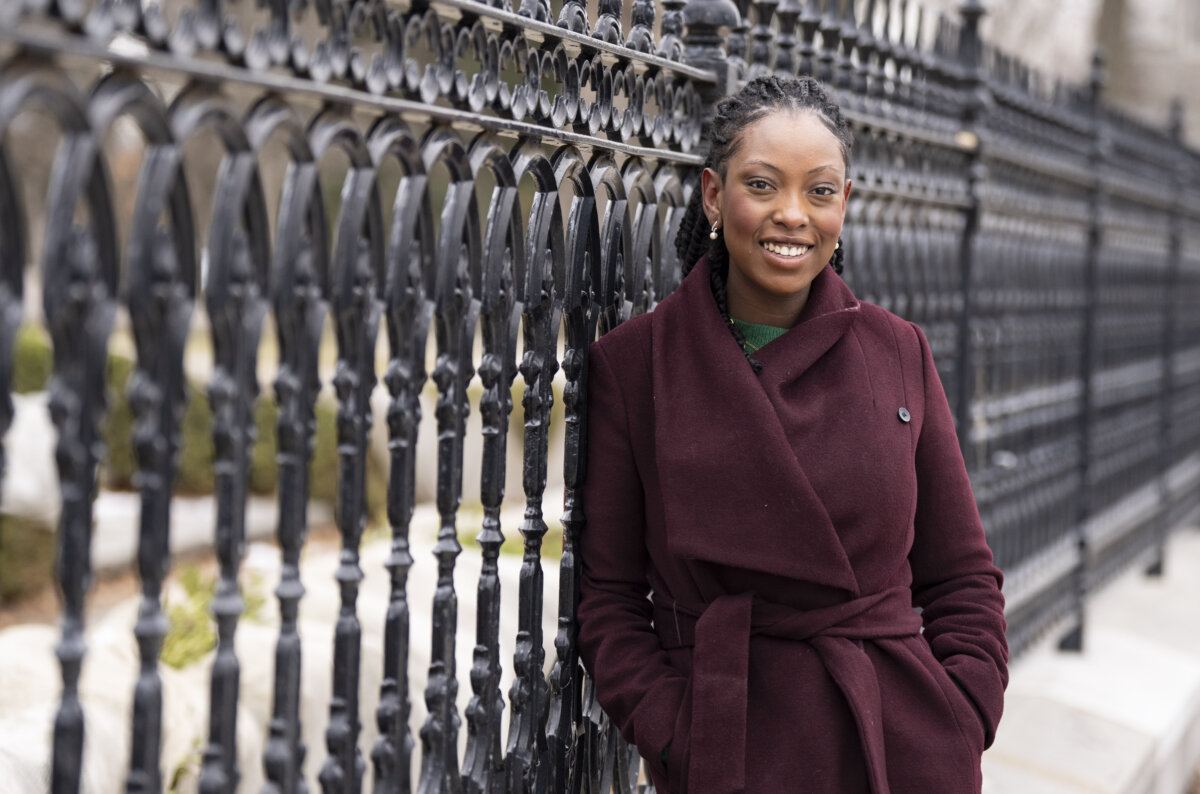 Liberal MP Tatiana Auguste poses in her riding in Terrebonne, Que., on Dec. 20, 2025. (The Canadian Press/Christinne Muschi)