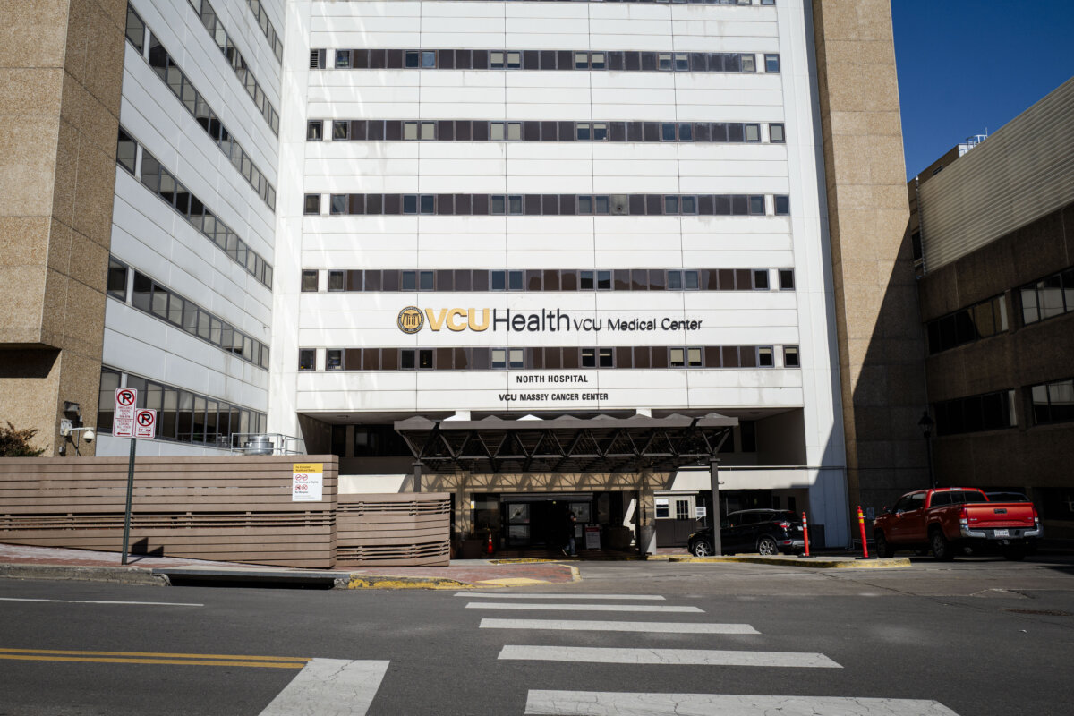 VCU Medical Center Main Hospital in Richmond, Va., on Feb 13, 2026. (Madalina Kilroy/The Epoch Times)