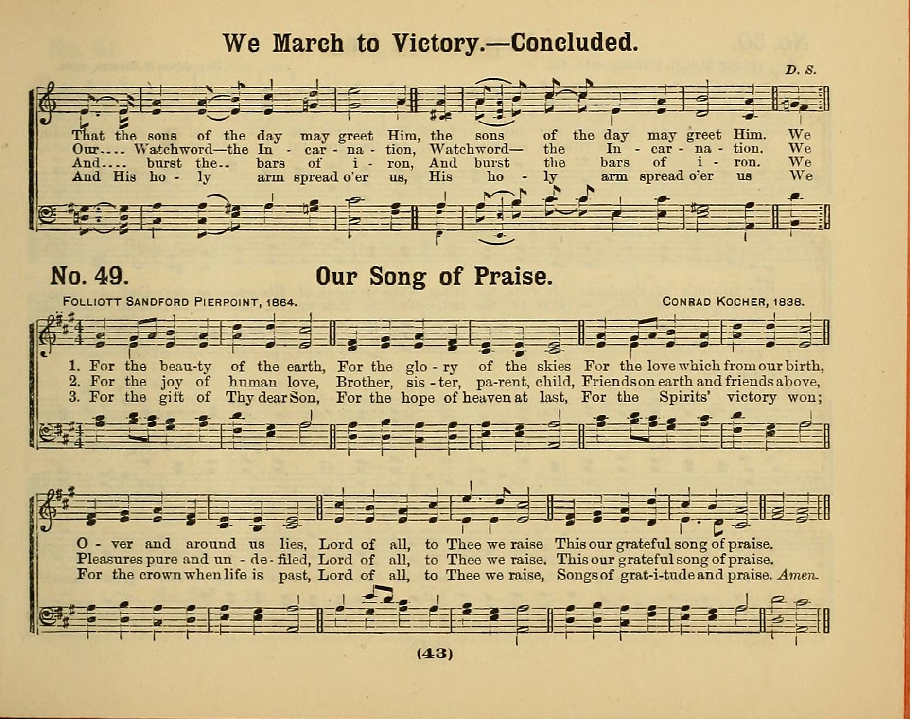 Hymns of praise with tunes
