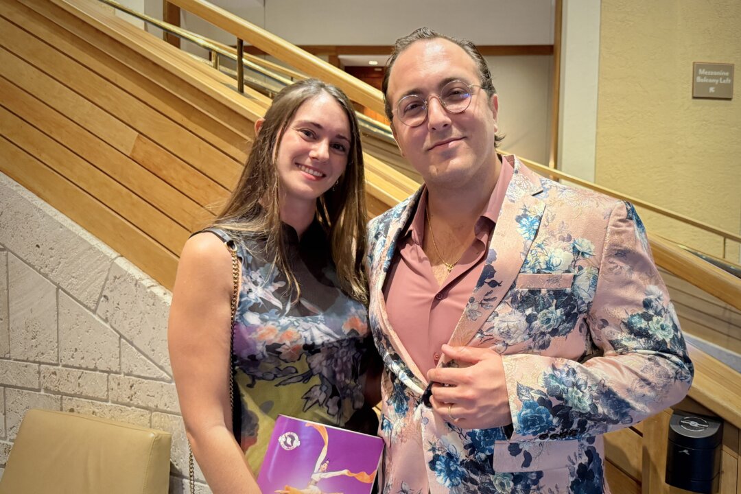 Aislinn Short and Marco Aletto enjoyed Shen Yun's evening show at the the Columbia County Performing Arts Center on Feb. 17, 2026. (Kailiang Jiang/The Epoch Times)