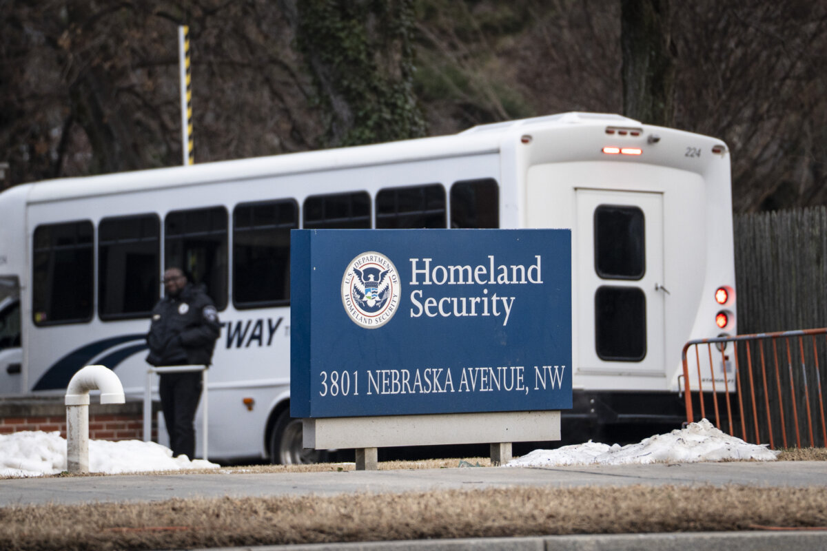 The Department of Homeland Security in Washington on Feb. 17, 2026. (Madalina Kilroy/The Epoch Times)