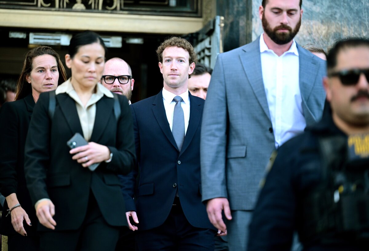 Meta CEO Mark Zuckerberg leaves the Los Angeles Superior Court after testifying in Los Angeles on Feb. 18, 2026. (Wally Skalij/Getty Images)