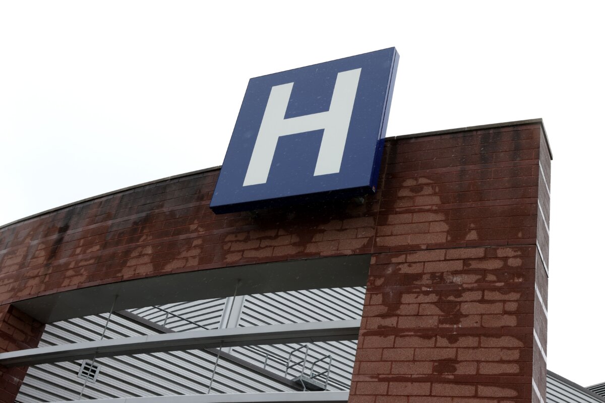 A hospital sign is seen at a facility in southwestern Ontario on May 22, 2025. (The Canadian Press/Nicole Osborne)