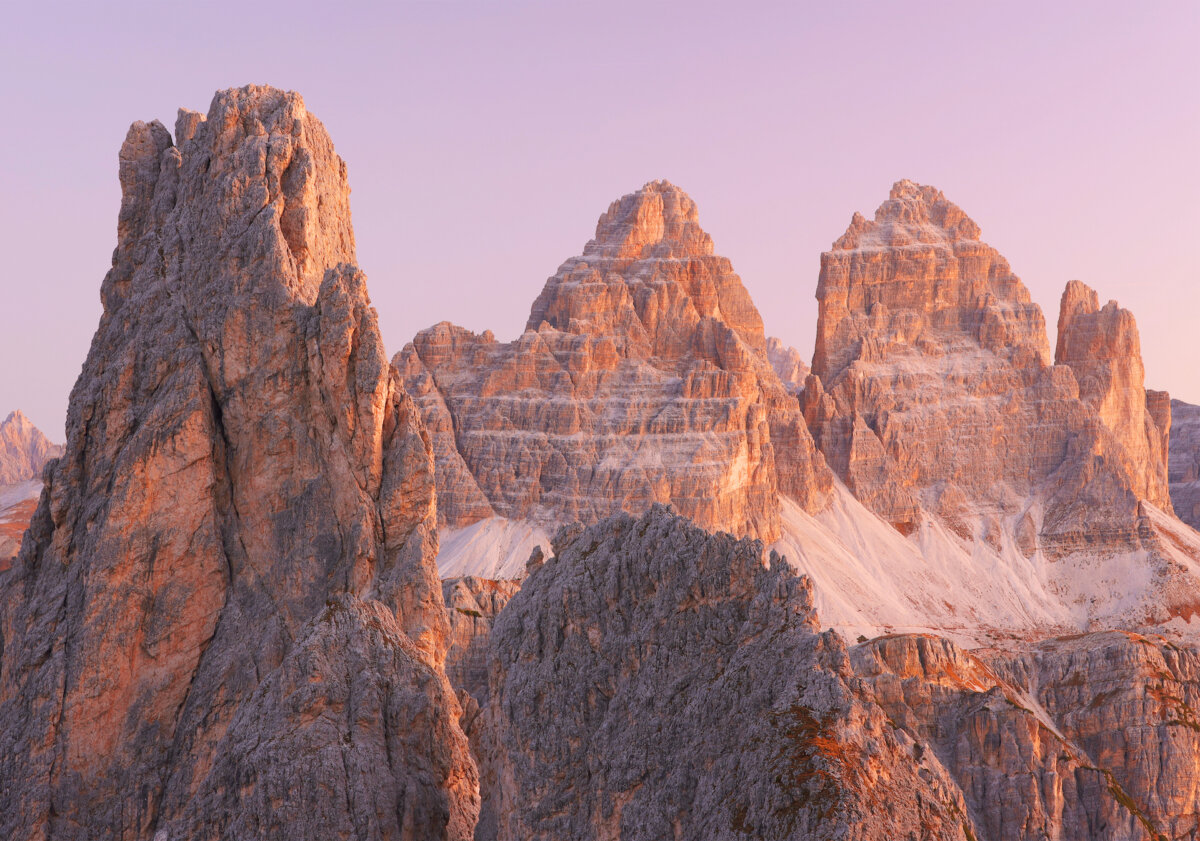 Mountain ridge view of Tre Cime di Lavaredo, South Tirol, Dolomites Italian Alps. (Mikadun/Shutterstock)