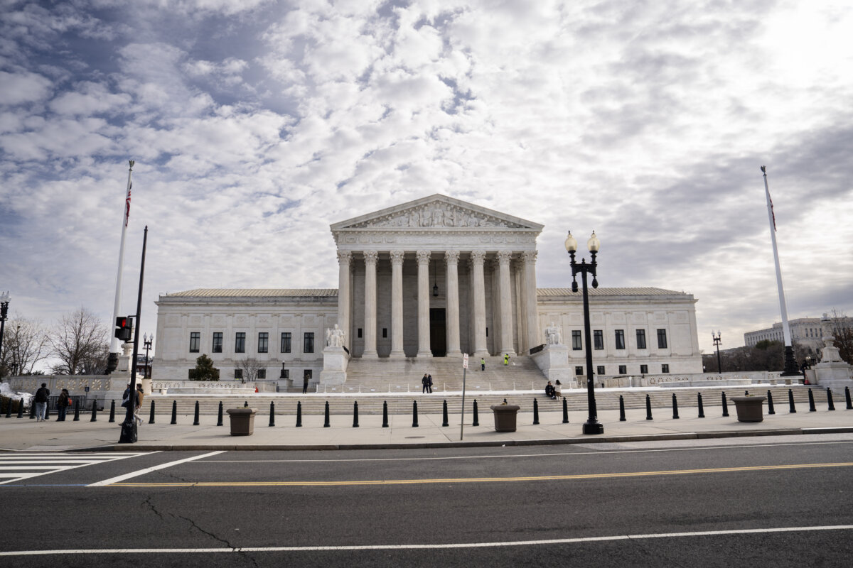 The Supreme Court in Washington on Feb. 21, 2026. (Madalina Kilroy/The Epoch Times)
