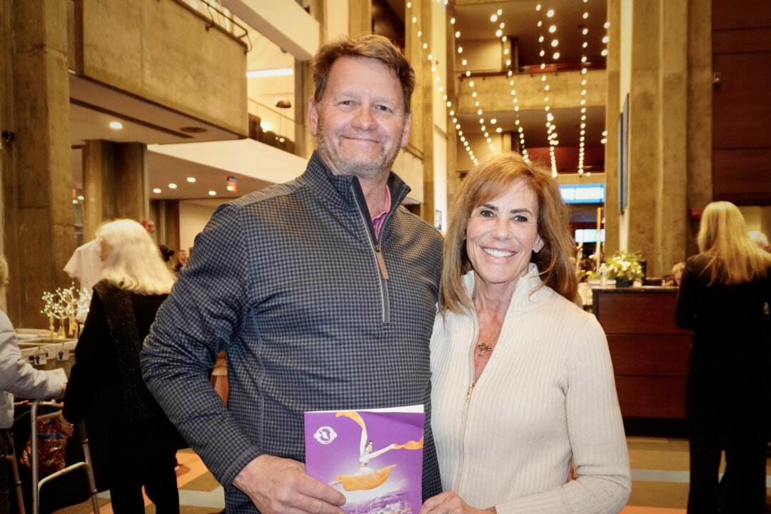 Mike Scheidt and Hayden Bishop enjoyed Shen Yun's evening show at the Butler Arts Center on Feb. 21, 2026. (Nancy Ma/The Epoch Times)
