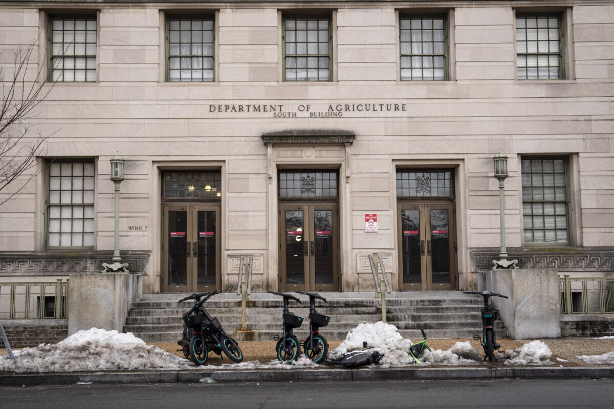 The Department of Agriculture in Washington on Feb. 17, 2026. (Madalina Kilroy/The Epoch Times)