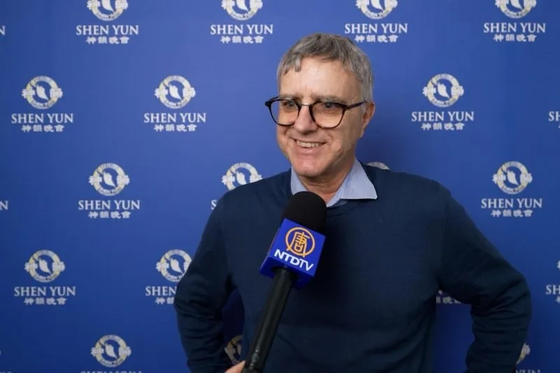 For Arthur Gevart, a physician, Shen Yun “elevates the spirit,” in Nantes, Feb. 21, 2026. (NTD)