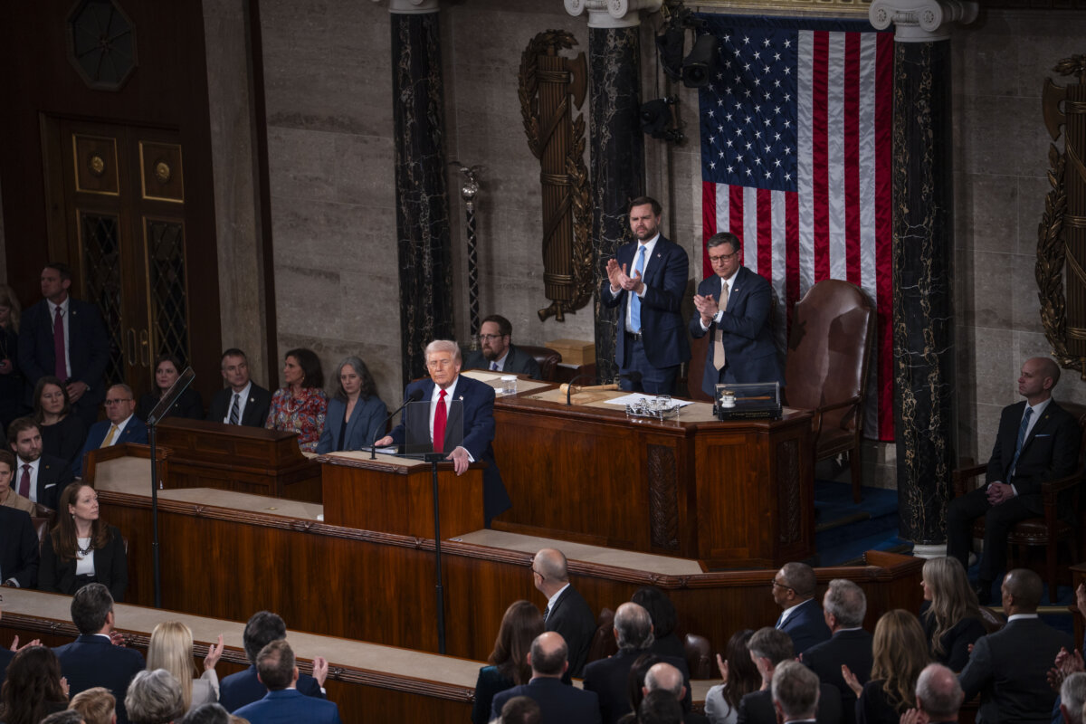 President Donald Trump delivers his first State of the Union address during his second presidential term, in the House Chamber on Capitol Hill in Washington on Feb. 24, 2026. (Madalina Kilroy/The Epoch Times)