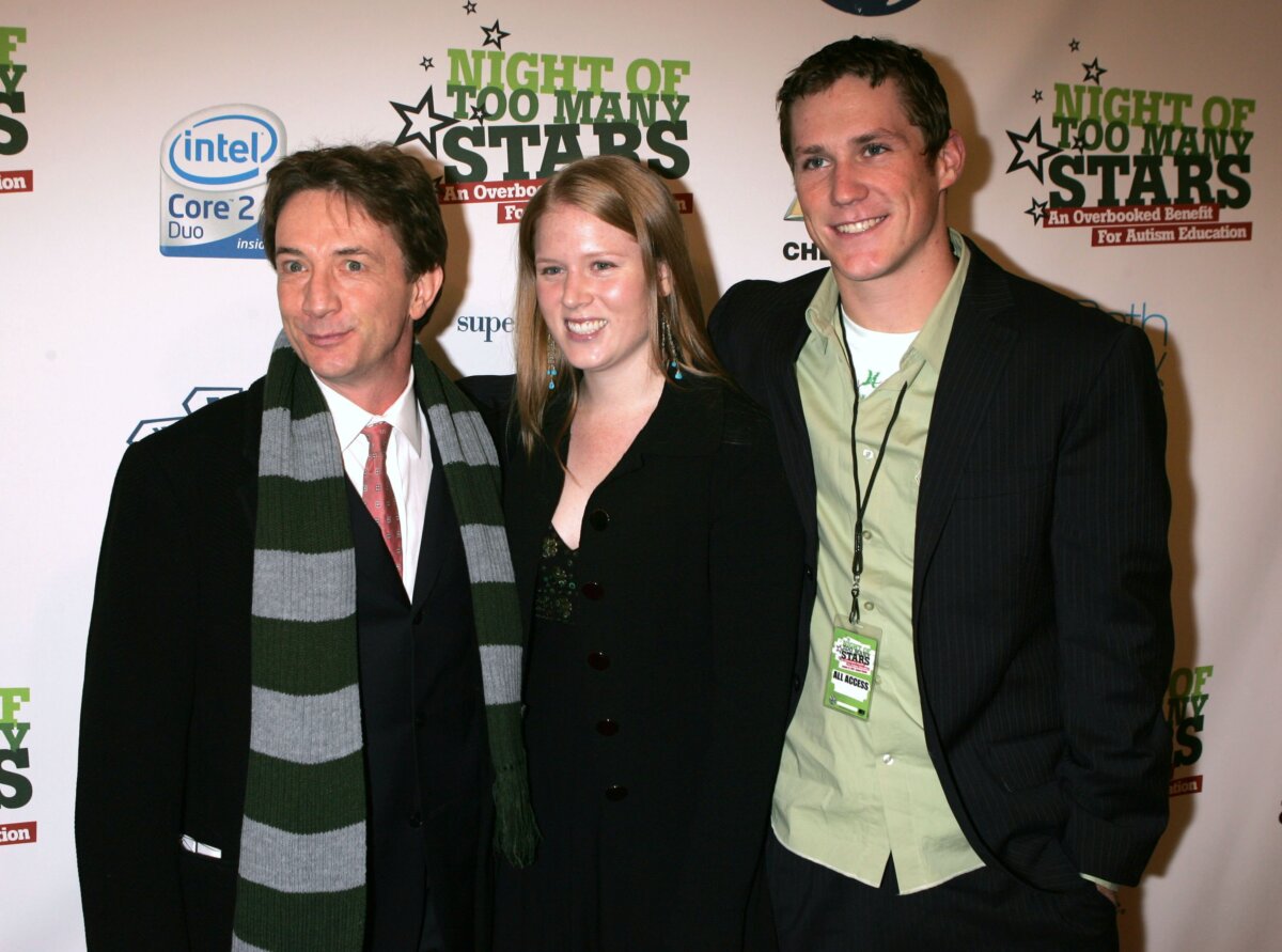 (L-R) Actor Martin Short, his daughter Katherine Short, and son Oliver Patrick Short attend the "Night Of Too Many Stars: An Overbooked Benefit For Autism Education" at the Beacon Theatre on Oct. 15, 2006, in New York City. (Photo by Scott Gries/Getty Images for Comedy Central)