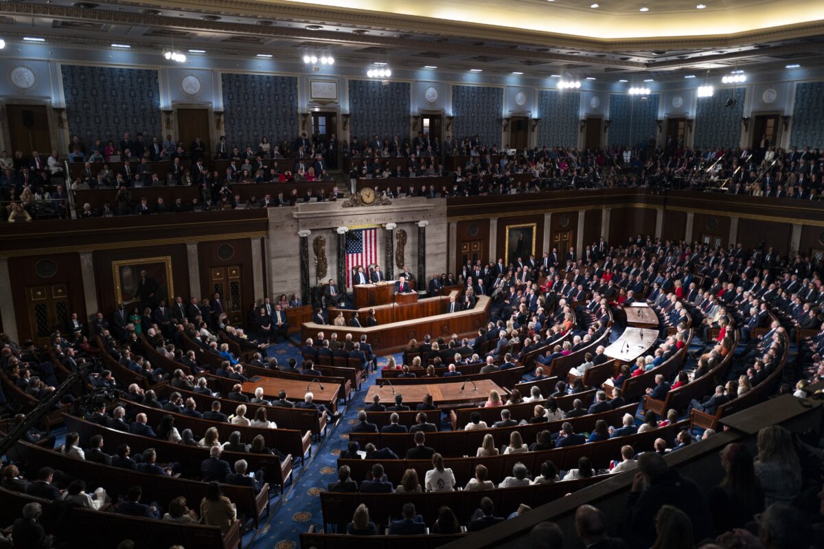 President Donald Trump delivers his first State of the Union address during his second presidential term, in the House Chamber on Capitol Hill in Washington on Feb. 24, 2026. (Madalina Kilroy/The Epoch Times)