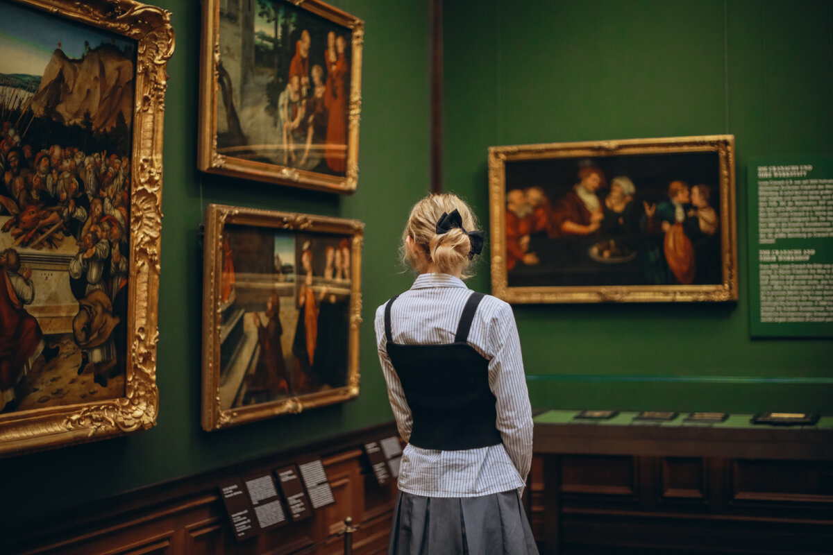 Art museums were historically designed to be contemplative spaces intended to cultivate reflection, inviting visitors to slow down and connect with the artwork. (Jane_Zh/Shutterstock)