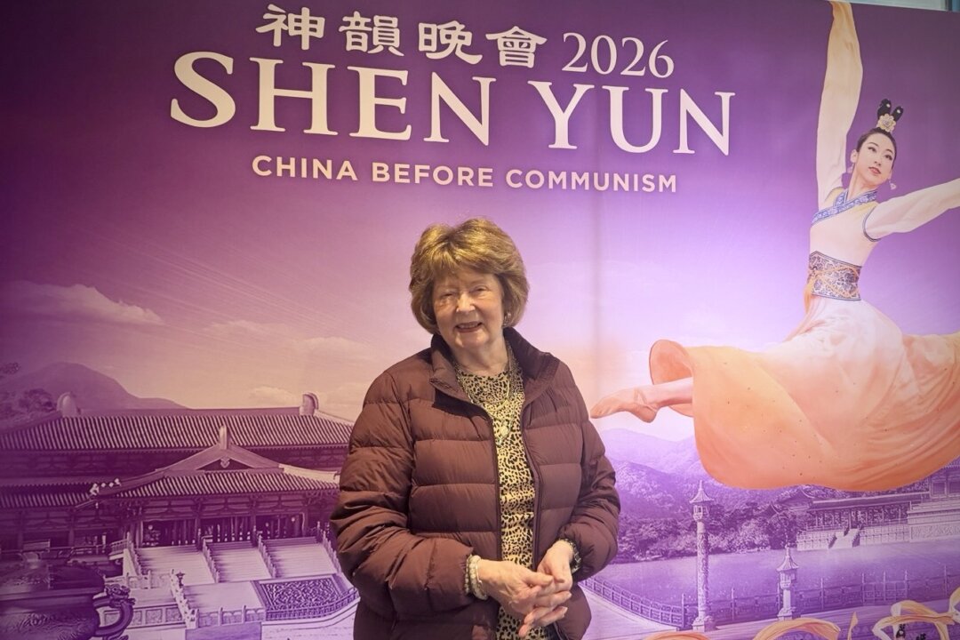 Jill Fasey enjoyed Shen Yun at the Wycombe Swan Theatre in High Wycombe, UK, on Feb. 25, 2026. (James Xu/The Epoch Times)