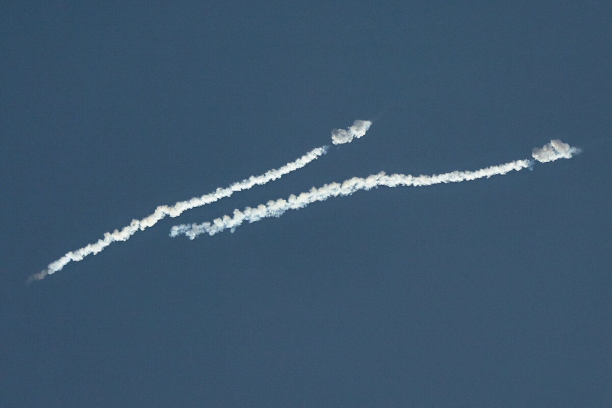 Smoke from interceptions of projectiles from Iran over Abu Dhabi on Feb. 28, 2026. (Fadel Senna/AFP via Getty Images)