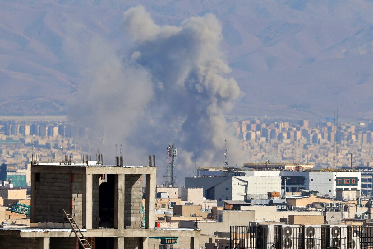 Smoke rises from the site of airstrikes in a central area of the Iranian capital Tehran on March 6, 2026. (Atta Kenare/AFP via Getty Images)