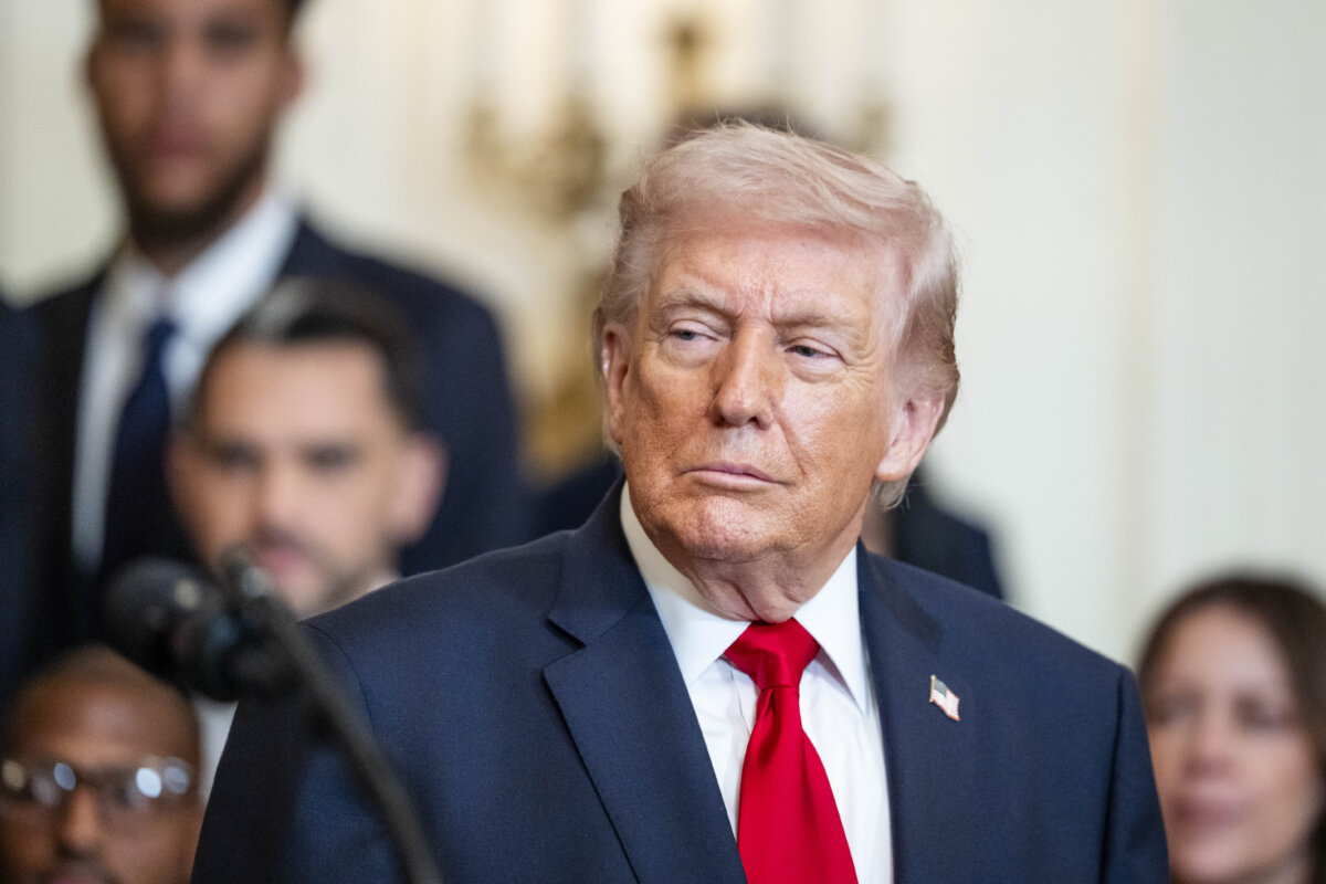 President Donald Trump speaks during an event at the White House on March 5, 2026. (Madalina Kilroy/The Epoch Times)