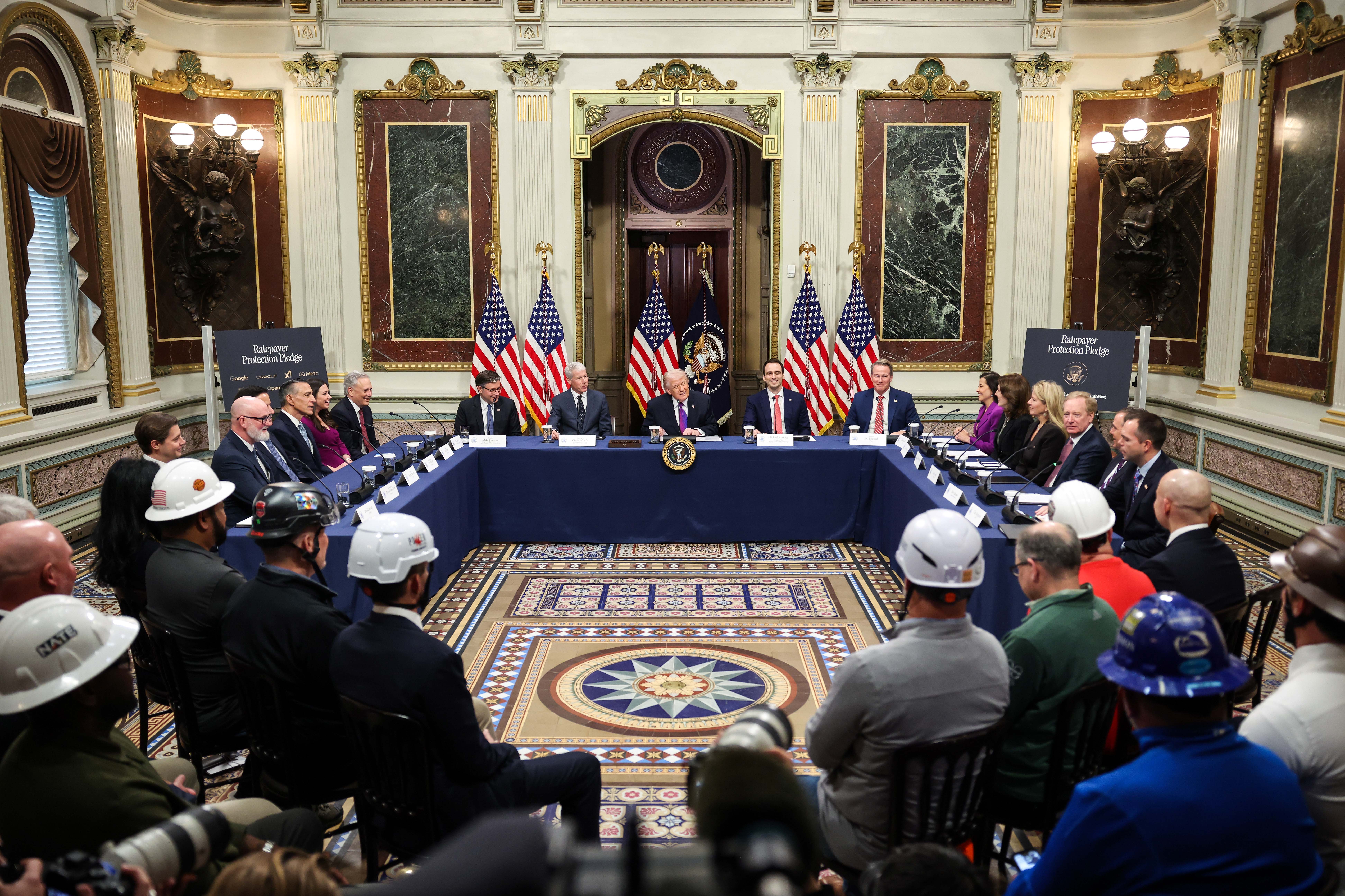 President Trump Holds Roundtable On The Ratepayer Protection Pledge At The White House