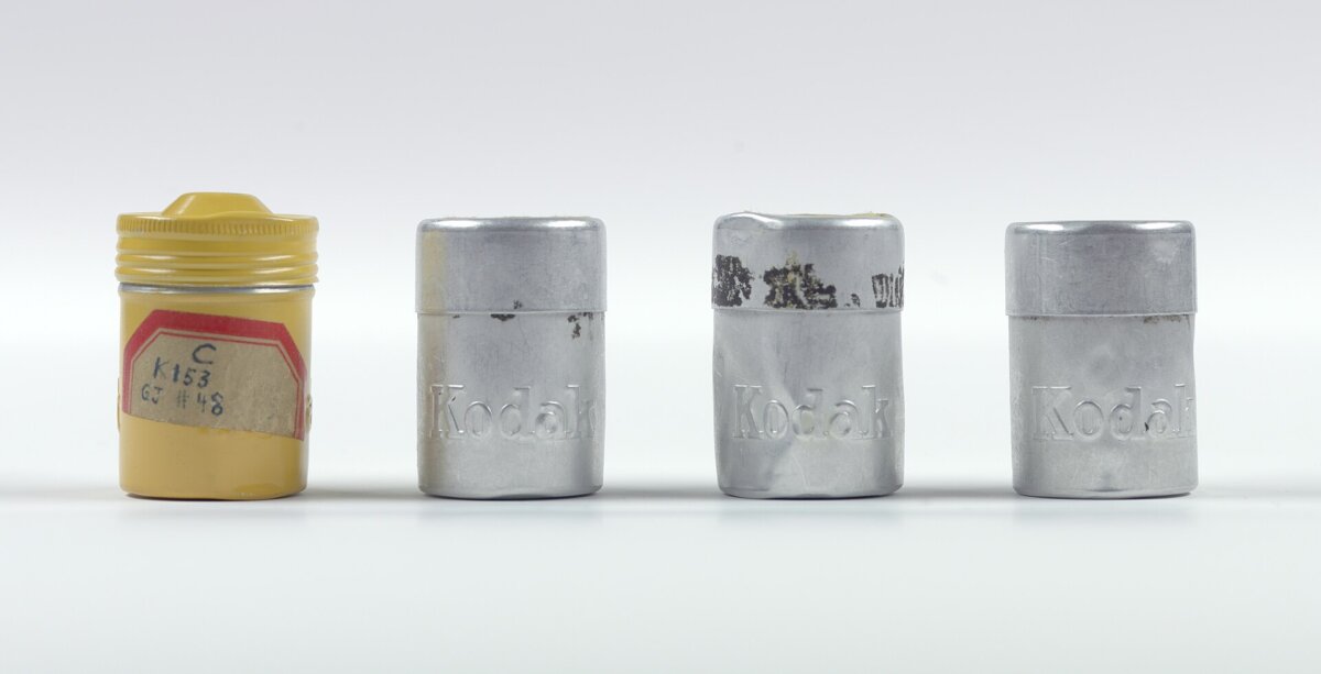 The microfilm canisters that contained the Pumpkin Papers, the papers that led to the conviction of Alger Hiss. Department of Justice. (Public Domain)