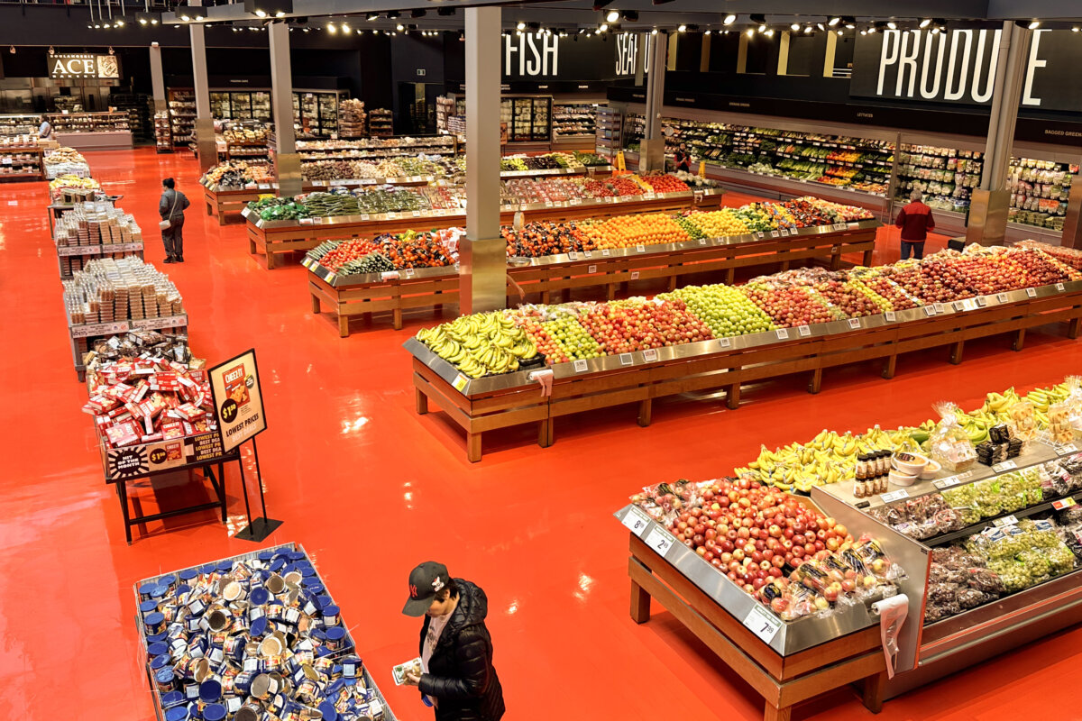 Shoppers browse goods in the produce section of a Toronto Loblaws is seen on May 3, 2024. (The Canadian Press/Chris Young)