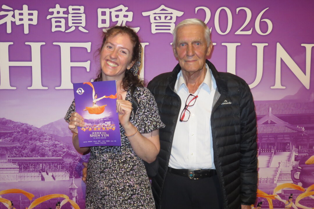 Amy Carlin and Graham McIlwaine enjoyed Shen Yun's evening show at the Plenary Theatre on March 10, 2026. (Jing Li/The Epoch Times)