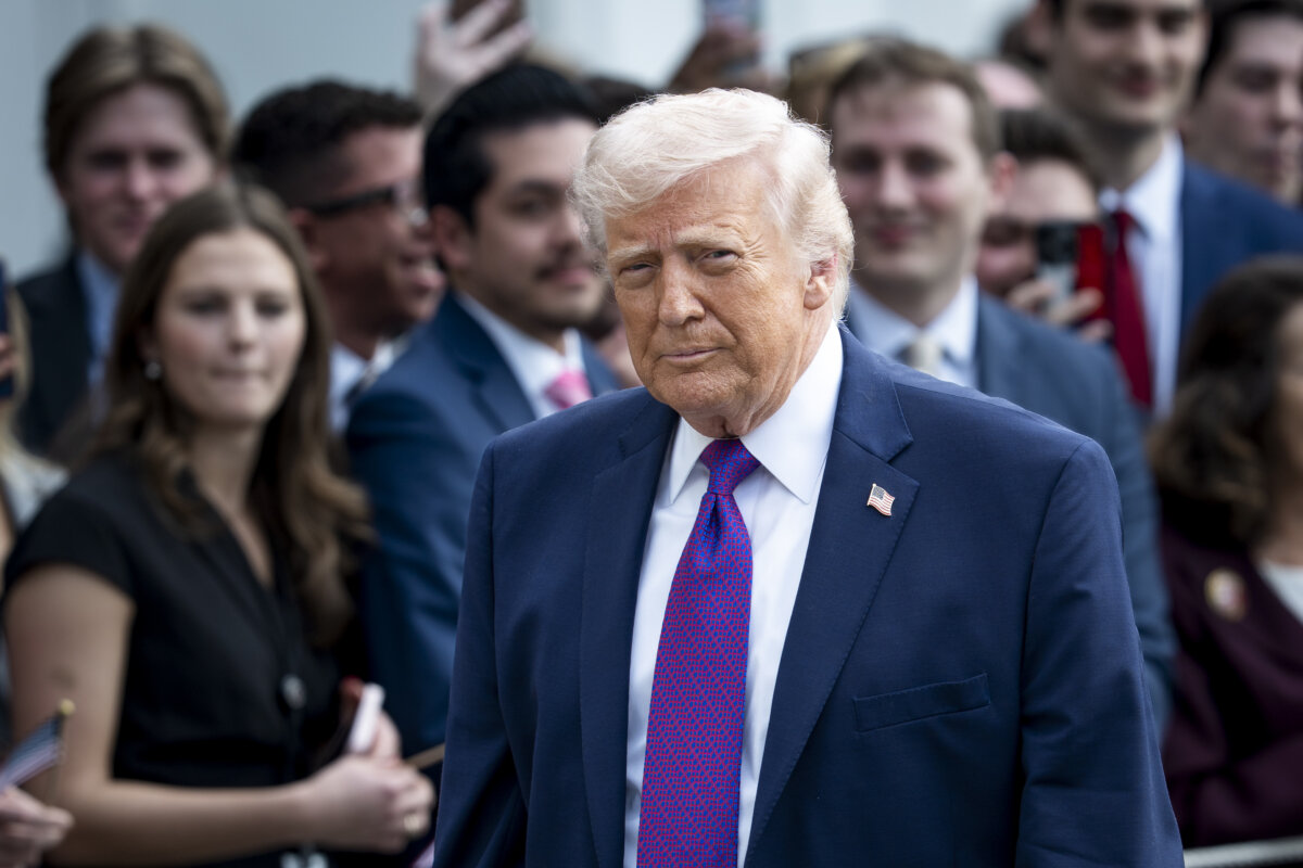 President Donald Trump departs the White House on March 11, 2026. (Madalina Kilroy/The Epoch Times)