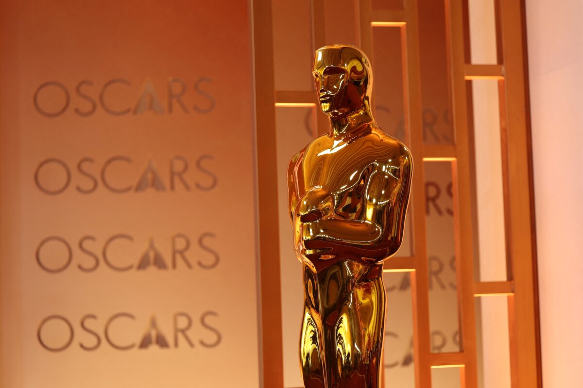 An Oscar statue ahead of the 98th Annual Academy Awards at the Dolby Theatre in Hollywood, Calif., on March 14, 2026. (Angela Weiss/AFP via Getty Images)