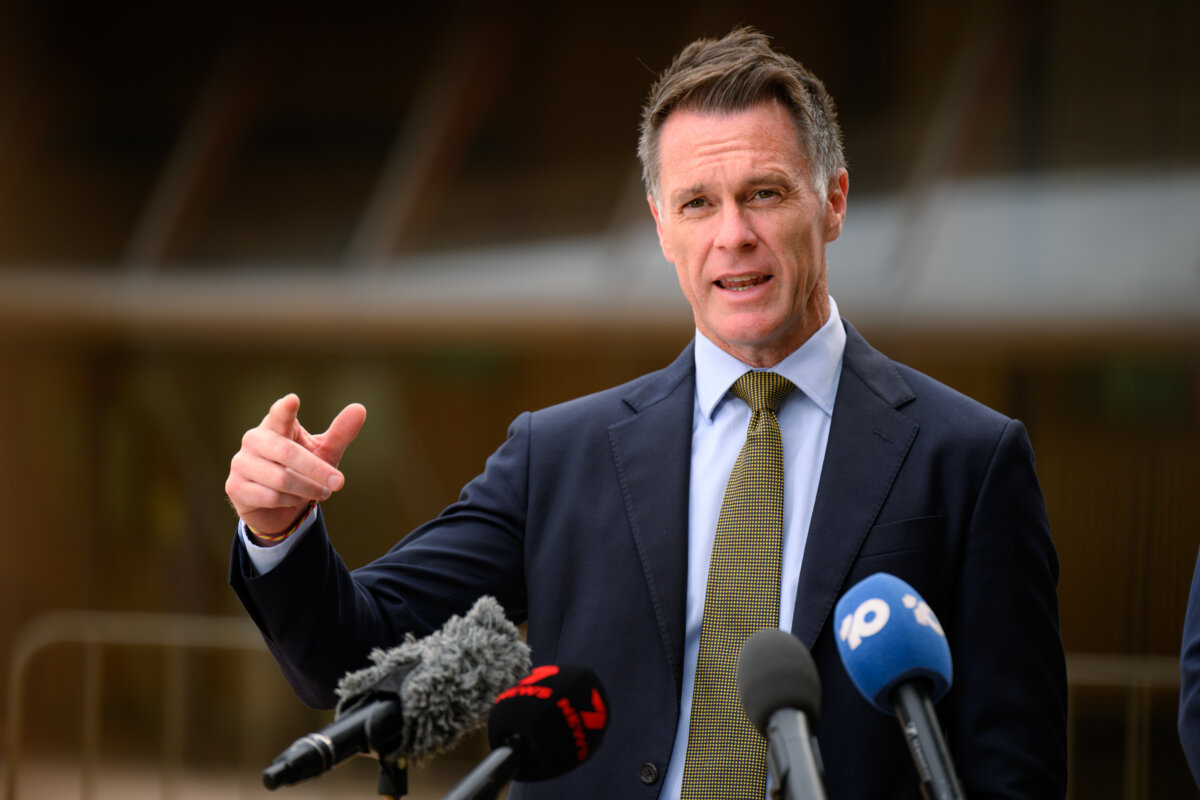 Premier of New South Wales, Chris Minns addresses the media in Sydney, Australia, on Jan. 26, 2026. (George Chan/Getty Images)