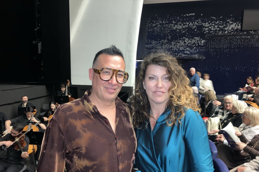 Juan Pablo Bueno Bendicho, owner of a fitness center, and Ekaterina Panyukova, head of a real estate firm, attended Shen Yun Performing Arts at the Queen Sophia Opera House in Valencia, Spain, on March 9, 2026. (Bartolomé Suau/The Epoch Times)