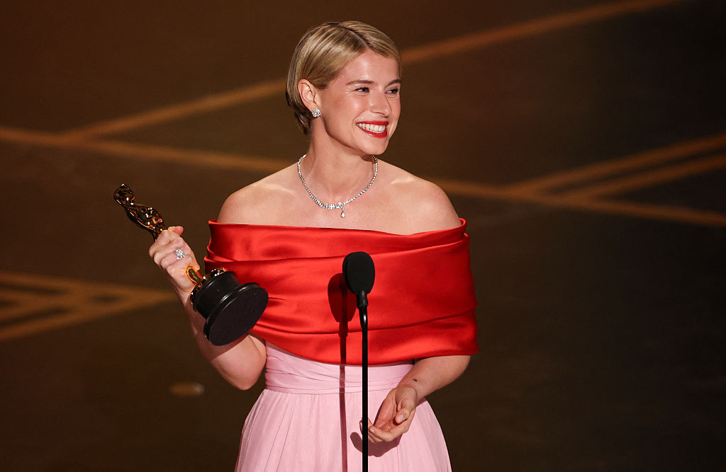 Irish actress Jessie Buckley accepts the award for Best Actress in a Leading Role for "Hamnet" onstage during the 98th Annual Academy Awards at the Dolby Theatre in Hollywood, California on March 15, 2026. (Photo by Patrick T. Fallon / AFP via Getty Images)