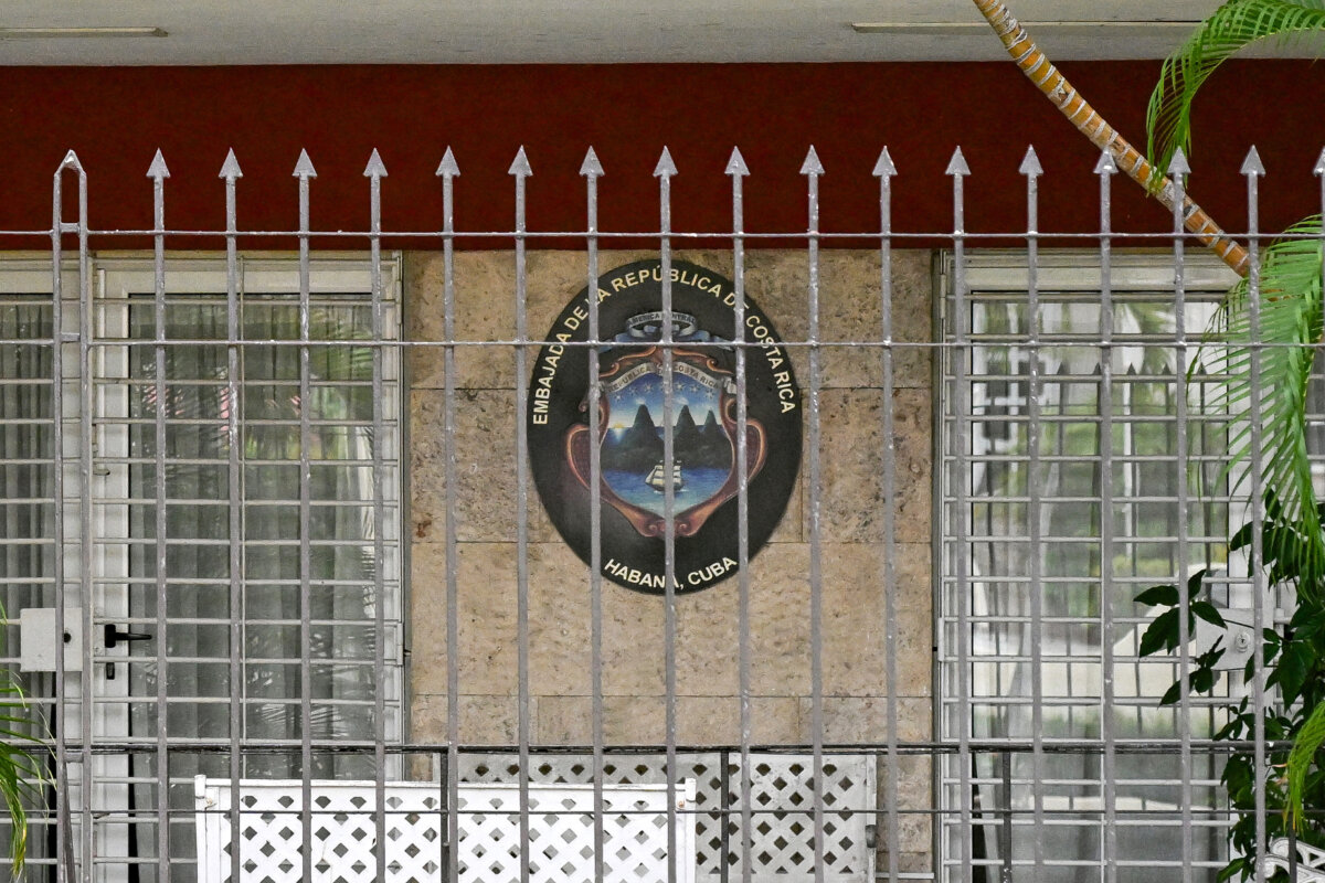 The Costa Rican embassy in Havana, Cuba, on March 18, 2026. (Yamil Lage/AFP via Getty Images)