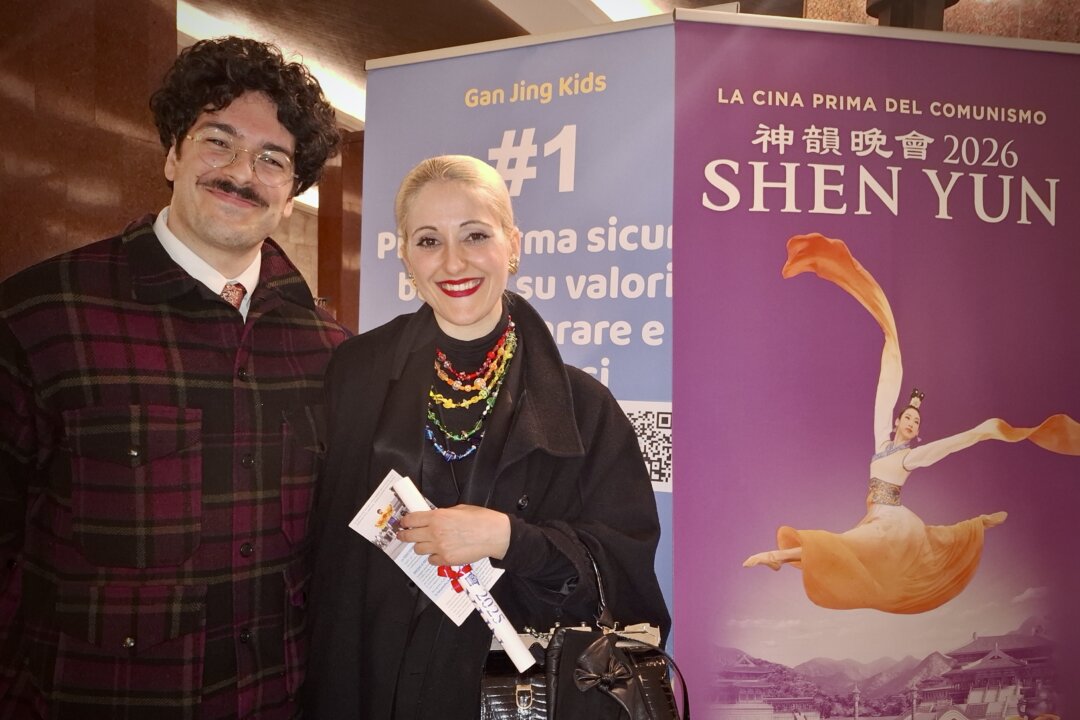 Mr. Carlo Alberto Caracciolo and Ms. Carlotta Tirola enjoyed the sixth performance of Shen Yun New York Company in Rome, Italy, at the Auditorium of Conciliation, on March 17, 2026. (Francesca Rotondi/The Epoch Times)