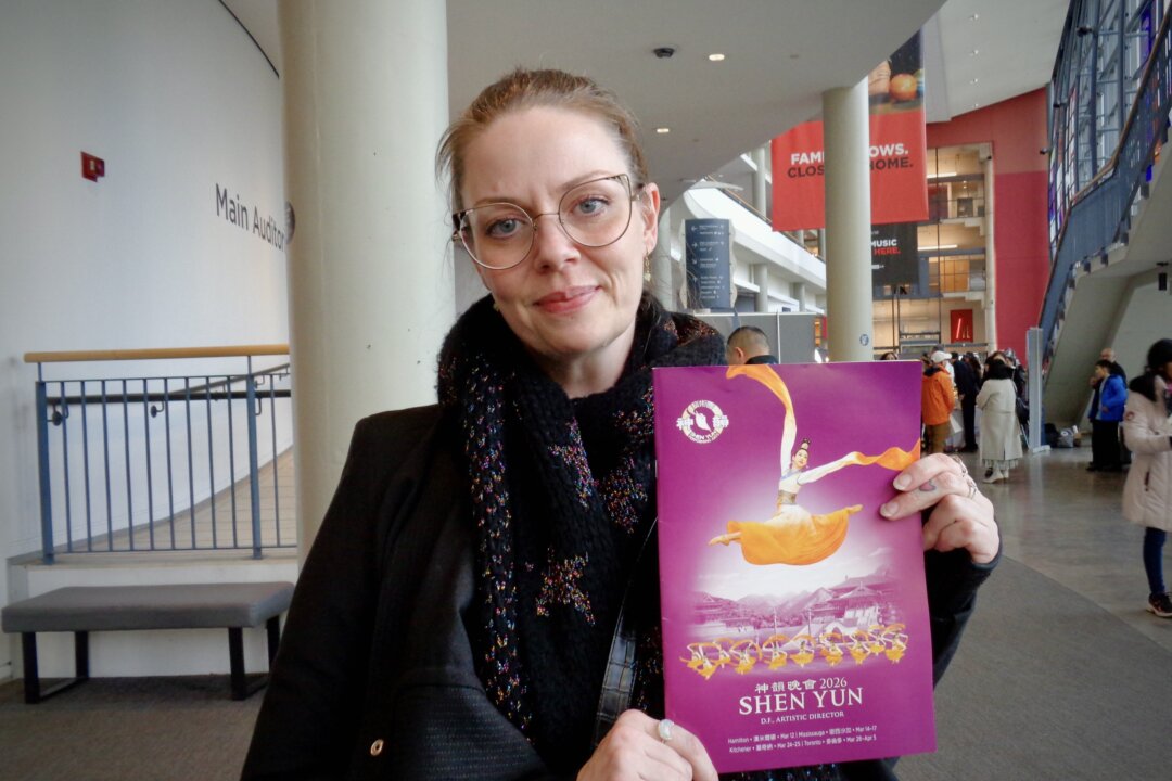 Julia Morgan enjoyed Shen Yun Performing Arts at the Living Arts Centre, in Mississauga, on March 15, 2026. (Jia Li/The Epoch Times)