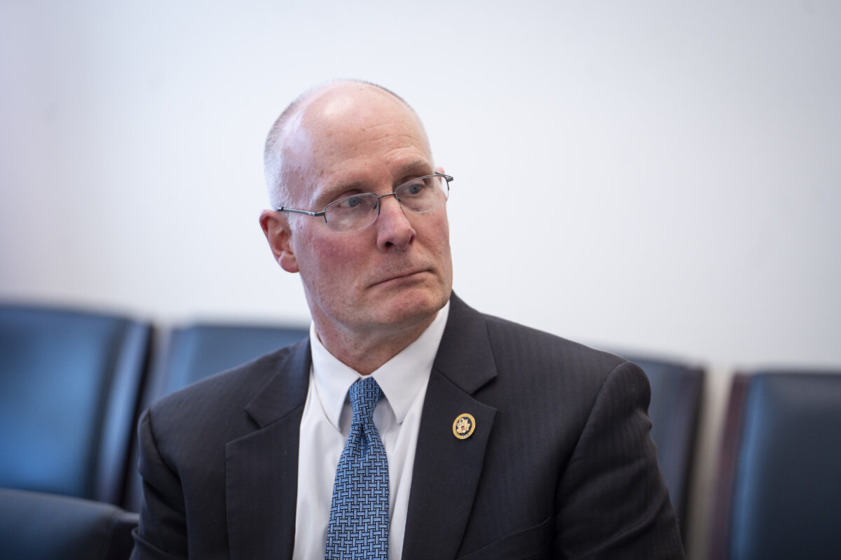 Chairman of the House Select Committee on the Chinese Communist Party Rep. John Moolenaar (R-Mich.) speaks during a press conference on Capitol Hill in Washington on March 19, 2026. (Madalina Kilroy/The Epoch Times)