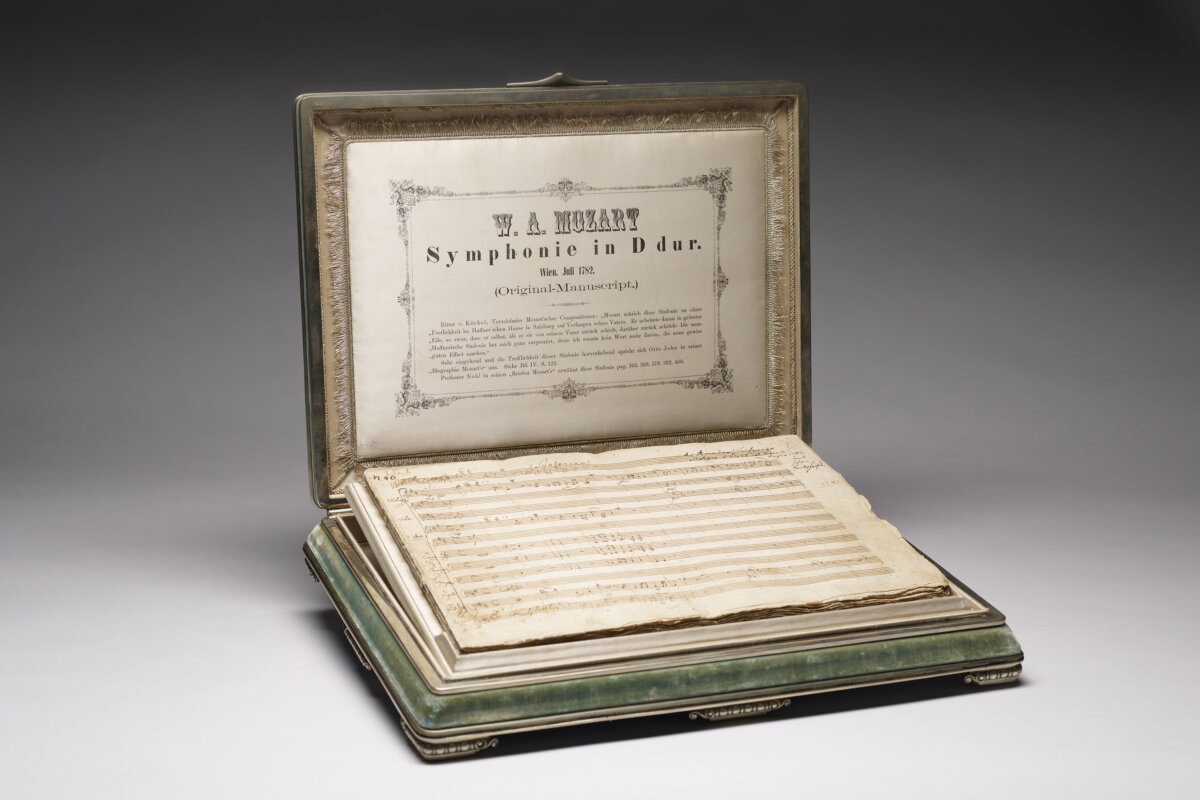“Haffner”Symphony No. 35 in D Major (K. 385), 1782, autographed manuscript by Wolfgang Amadeus Mozart. Mary Flagler Cary Music Collection, Morgan Library & Museum, New York City. (Courtesy of Morgan Library & Museum)