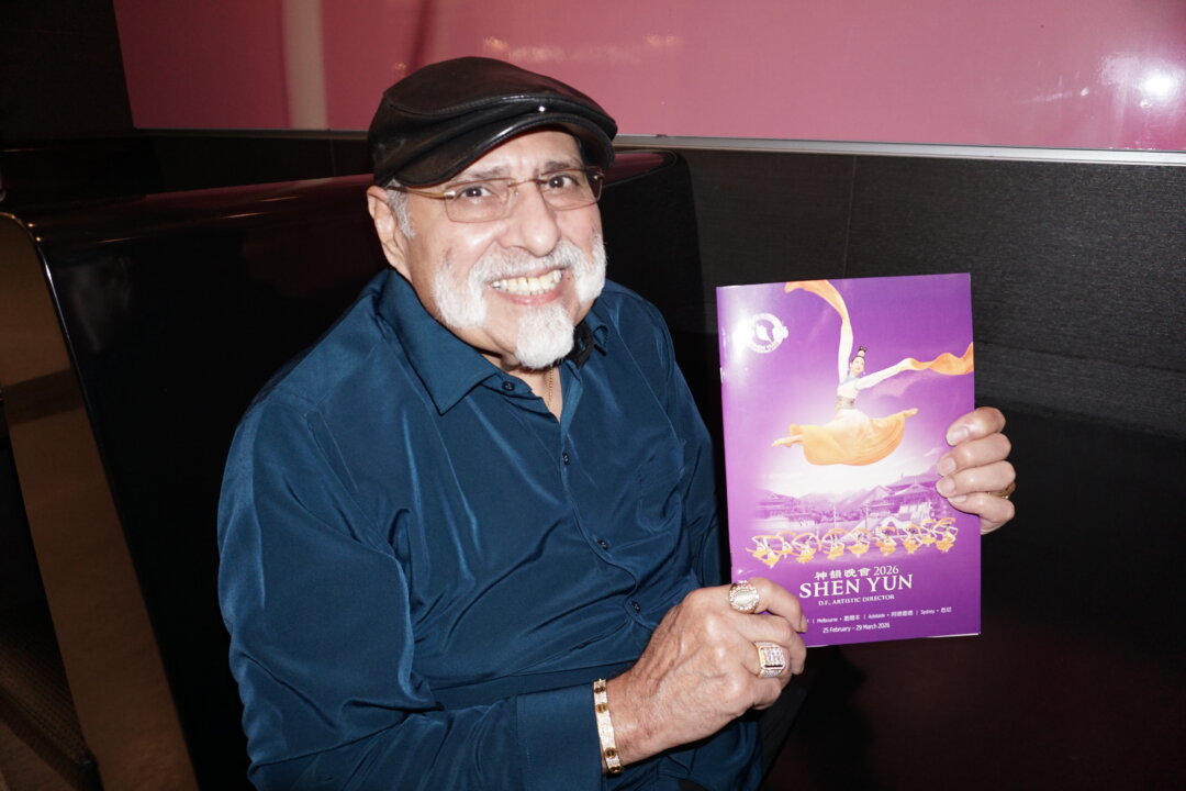 Jagdish Lodhia at the Shen Yun Performing Arts performance at Sydney Lyric Theatre on March 24, 2026. (Julia Ye/The Epoch Times)