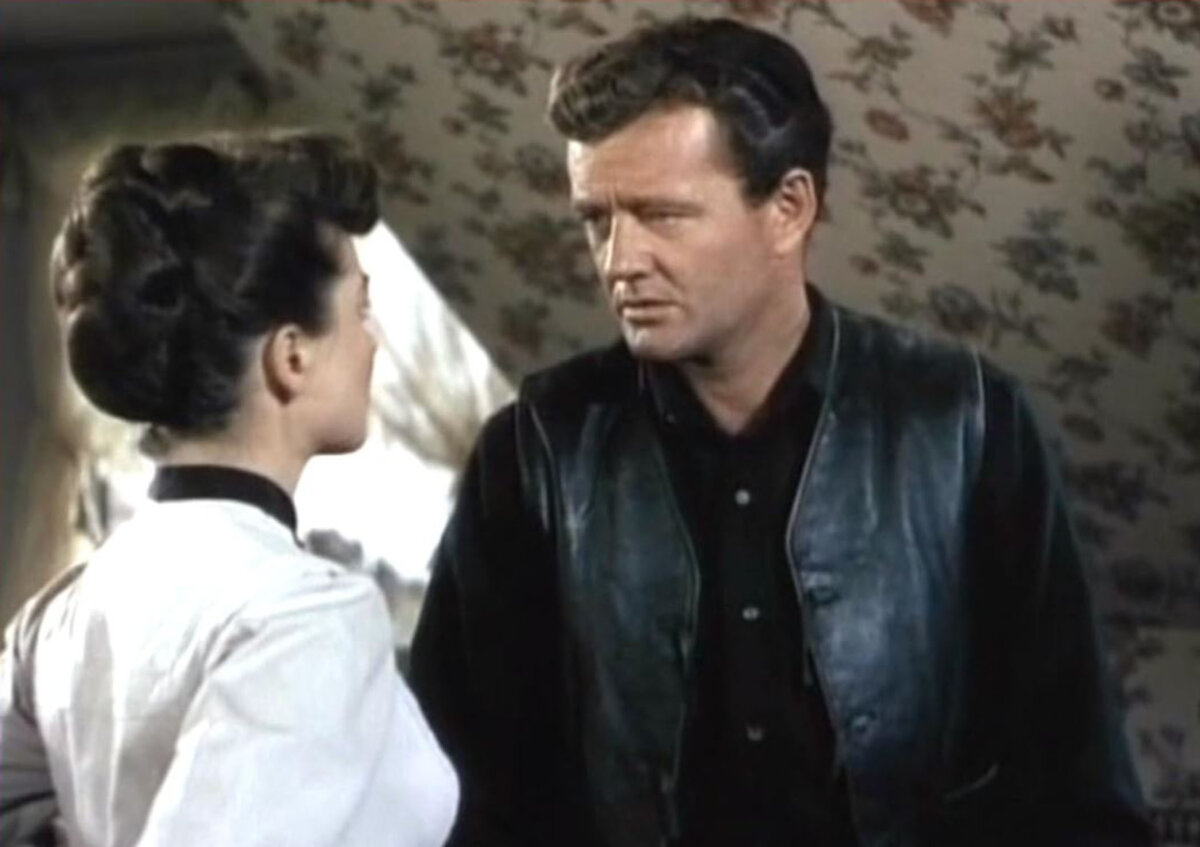 Jen (Joanne Dru) and Lee Strobie (Robert Walker), in “Vengeance Valley.” (Metro-Goldwyn-Mayer)
