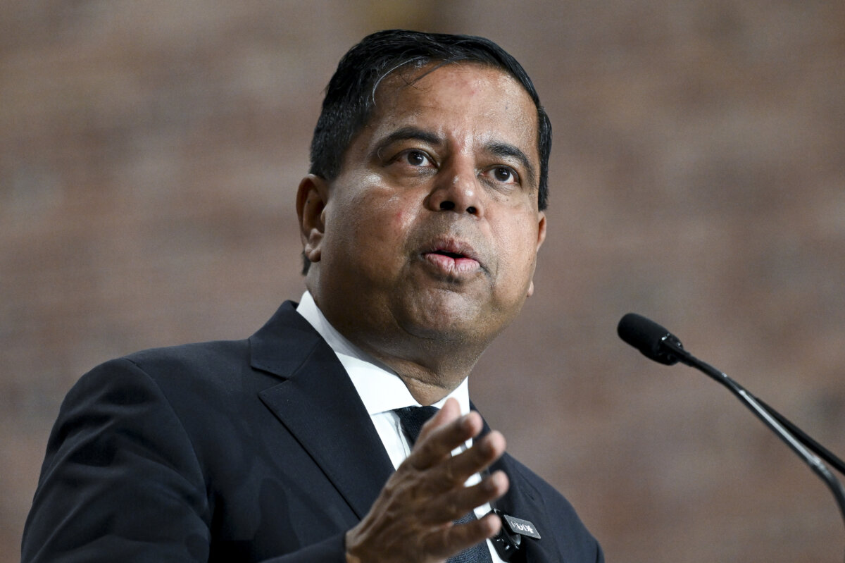 Minister of Public Safety Gary Anandasangaree speaks during a press conference at Cartier Square Drill Hall in Ottawa, on March 12, 2026. (The Canadian Press/Spencer Colby)