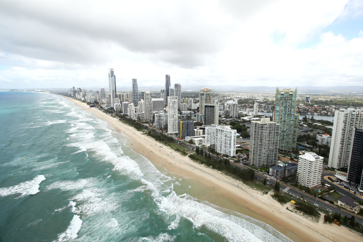 An aerial view of the Gold Coast skyline in south-east Queensland, Australia on April 2, 2018. Residents in south-east Queensland tend to have higher life expectancy than those in other parts of the state, according to a recent study. (Mark Kolbe/Getty Images)