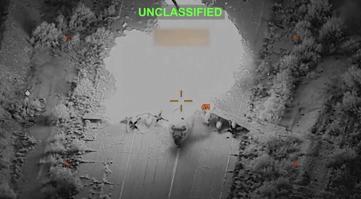 An Iranian target is hit, in a still from video released on March 25, 2026. (U.S. Central Command)
