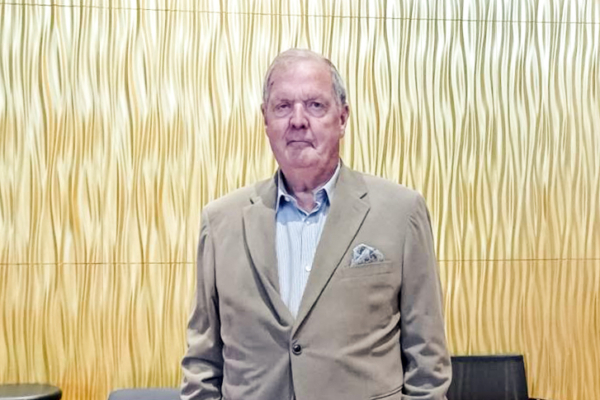 Geoffrey Edward Smallbone, a choir chairman and stage manager, enjoyed Shen Yun’s matinee at the Swansea Building Society Arena in Swansea on March 26. (Shannon Ooi/The Epoch Times)
