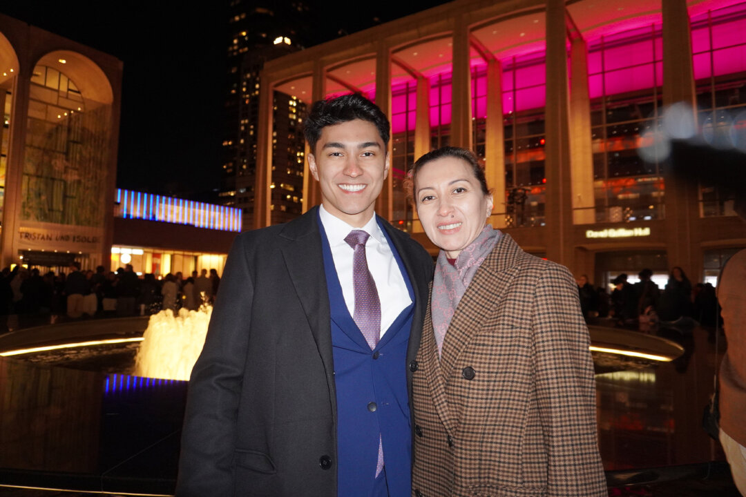 Aziz Makhmudov and his mother attend Shen Yun Performing Arts at New York's Lincoln Center on March 27, 2026. (Sally Sun/The Epoch Times)