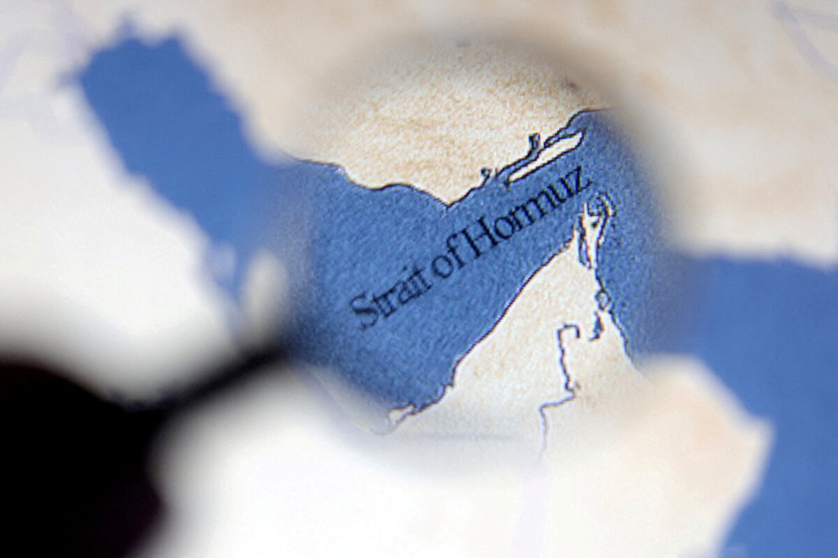 A map showing the Strait of Hormuz is seen in this illustration taken June 22, 2025. (Dado Ruvic/Reuters)
