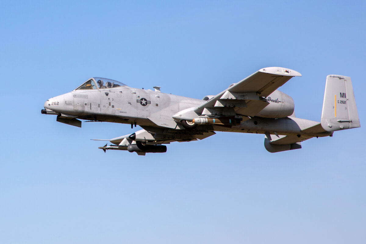 A U.S. Air Force A-10 Thunderbolt II aircraft from the 127th Wing, Michigan Air National Guard, flies over Selfridge Air National Guard Base, Michigan, Sept. 9, 2025. (U.S. Air National Guard photo by Airman 1st Class Jacob Hessen)