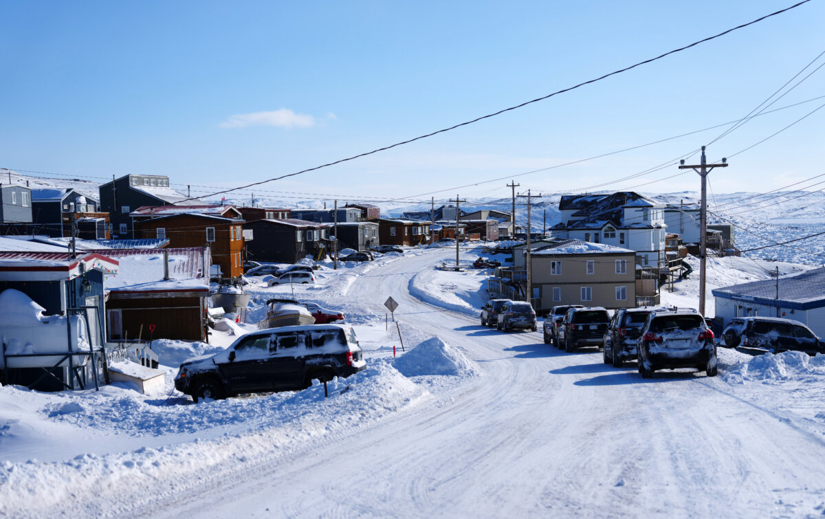 A street in Iqaluit, Nunavut, on March 18, 2025. (The Canadian Press/Sean Kilpatrick)