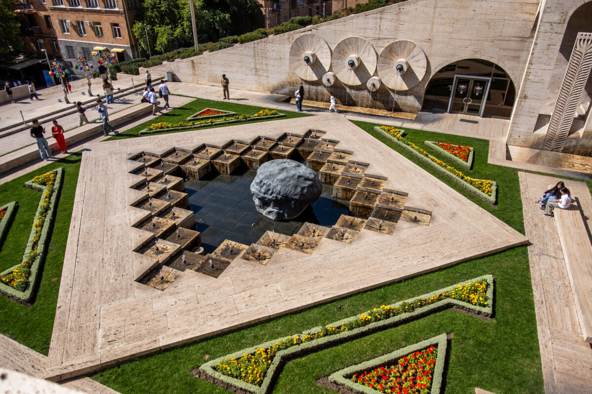 The Cafesjian Center for the Arts anchors the iconic Cascade, a pyramid-shaped complex doubling as one of Yerevan’s most important cultural spaces. (Benjamin Myers/TNS)